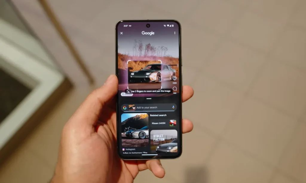 google pixel 8 image search bar bring up image
